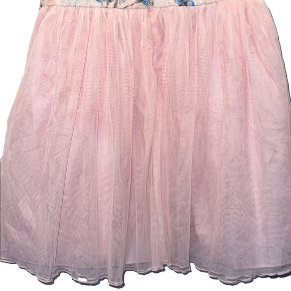 Elegant Pink and Blue Floral Kids Dress - Picture 11 of 12